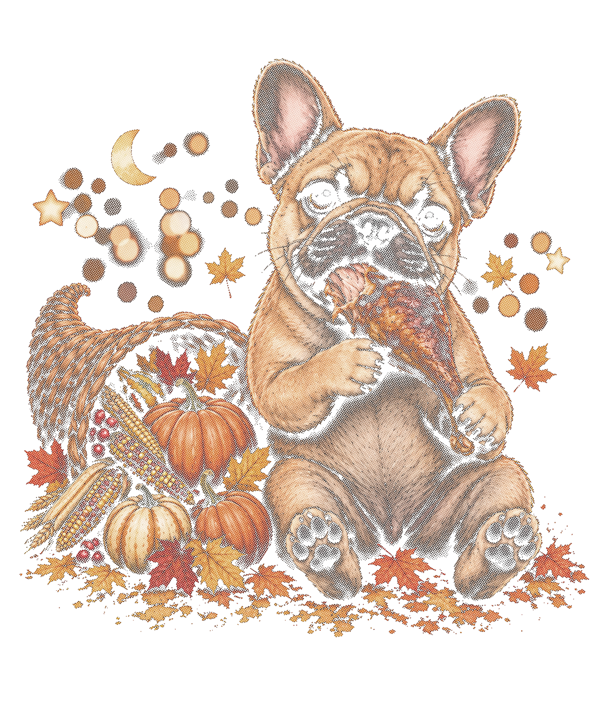 FRENCHIE THANKSGIVING HALFTONE