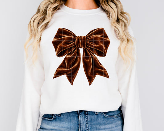 BROWN VELVET BOW