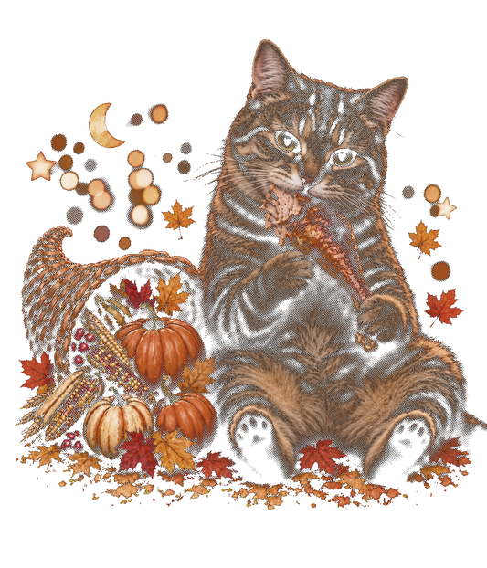 CAT THANKSGIVING HALFTONE