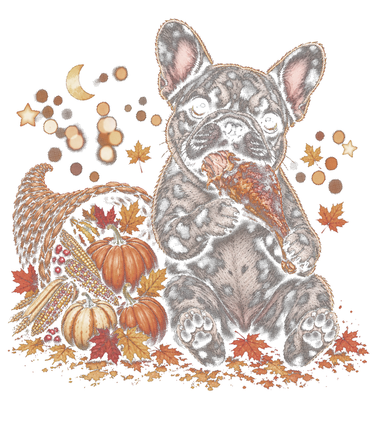 FRENCHIE BLUE MERLE HALFTONE THANKSGIVING