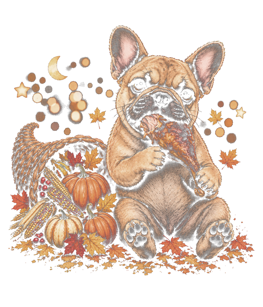 FRENCHIE THANKSGIVING HALFTONE