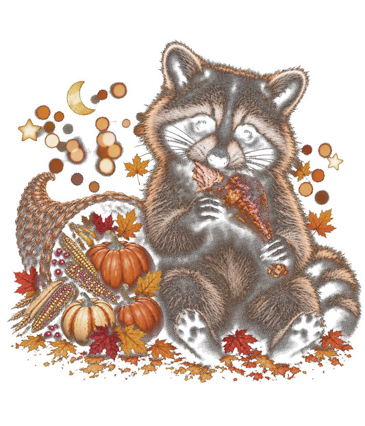 RACCOON THANKSGIVING HALFTONE