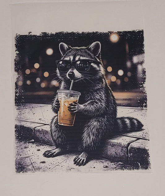 Iced coffee racoon