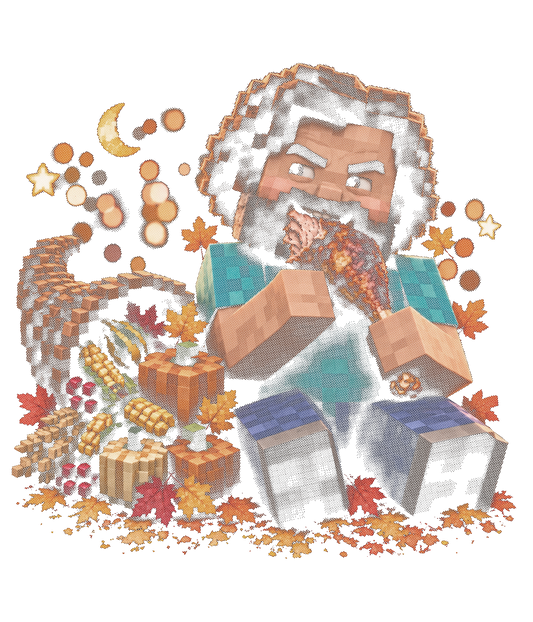 STEVE MINECRAFT THANKSGIVING HALFTONE