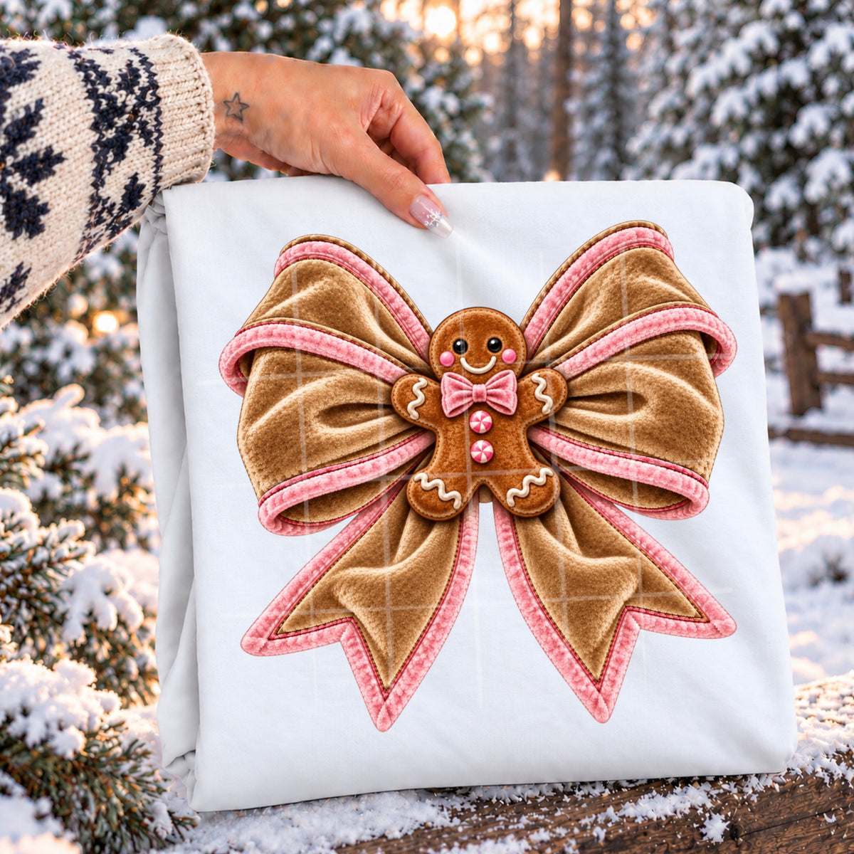 VELVET BOW WITH GINGERBREAD